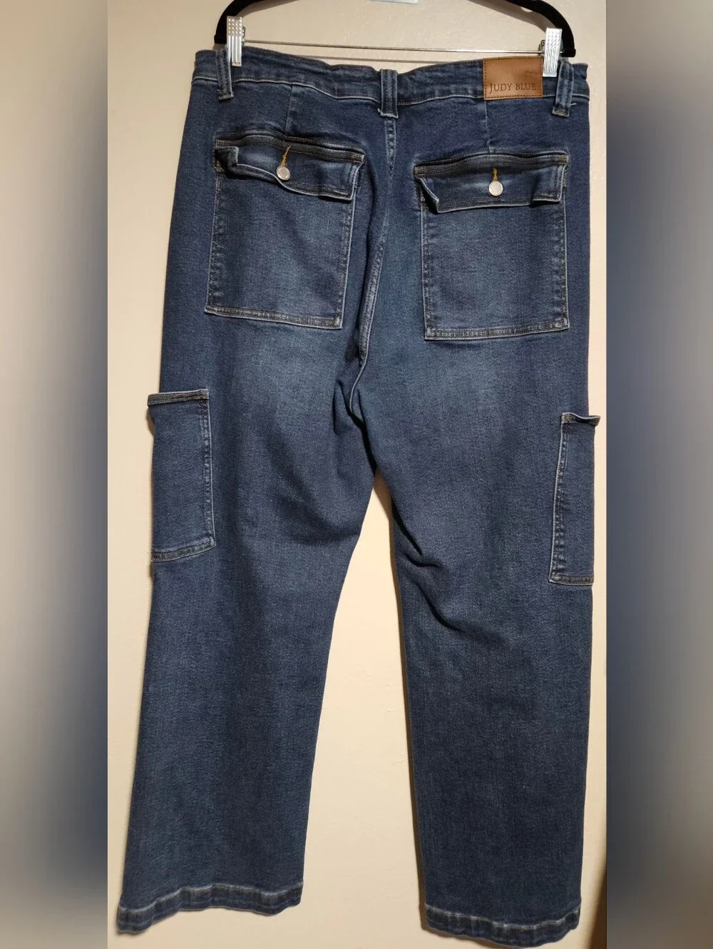 Judy Blue "Cortney" High Rise Straight Wide Cargo Jeans in Dark Wash Size 18W - Picture 13 of 16
